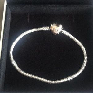 Pandora Rose Gold Heart Clasp Bracelet